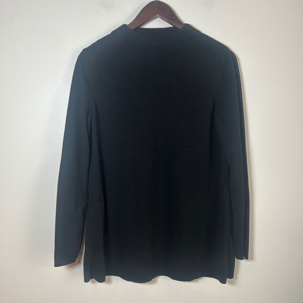 COS‎ Mock Neck Long Sleeve Knit Sweater Black 100% Wool Women's Size S